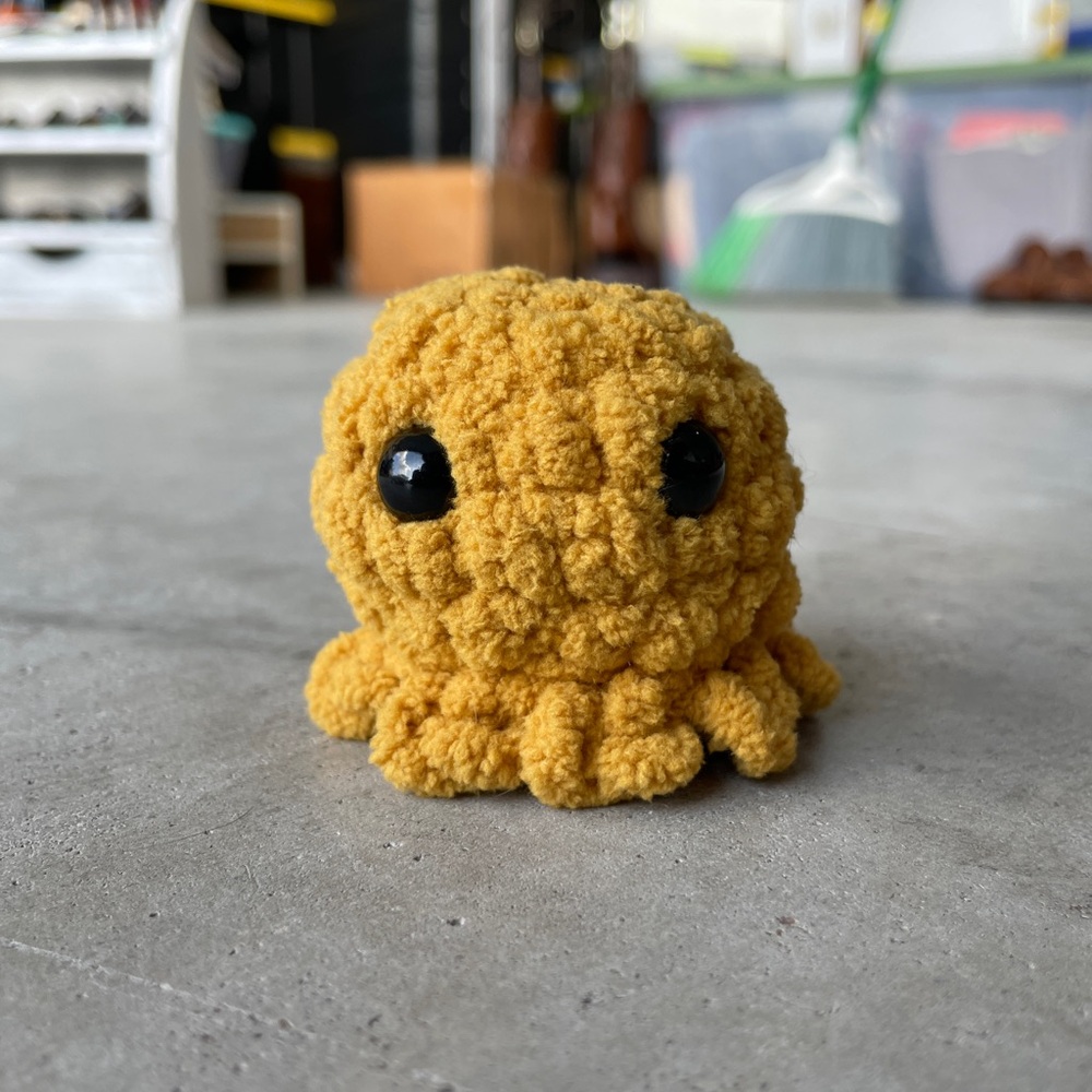 Mini Yellow Crochet Octopus
